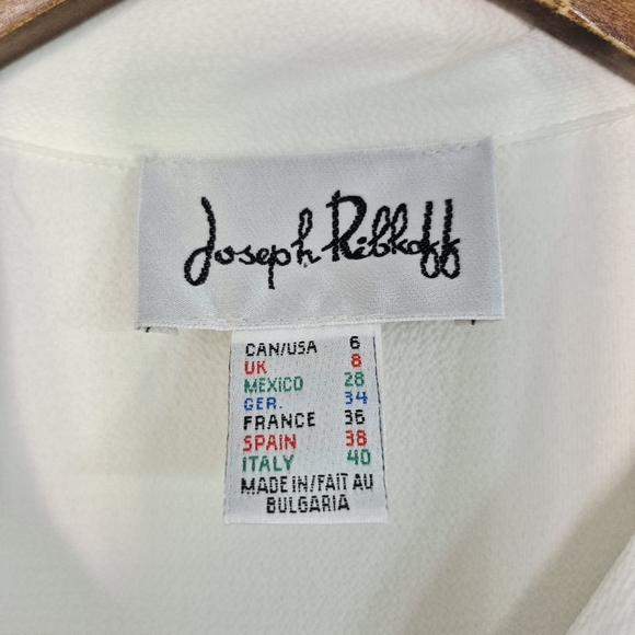 Joseph Ribkoff Asymmetrical Off White Ruffle Tunic Blouse Size 6 - Picture 3 of 11